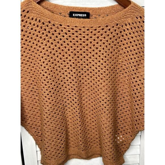 Express Woman's Cropped Burnt Orange Sweater - Picture 3 of 7